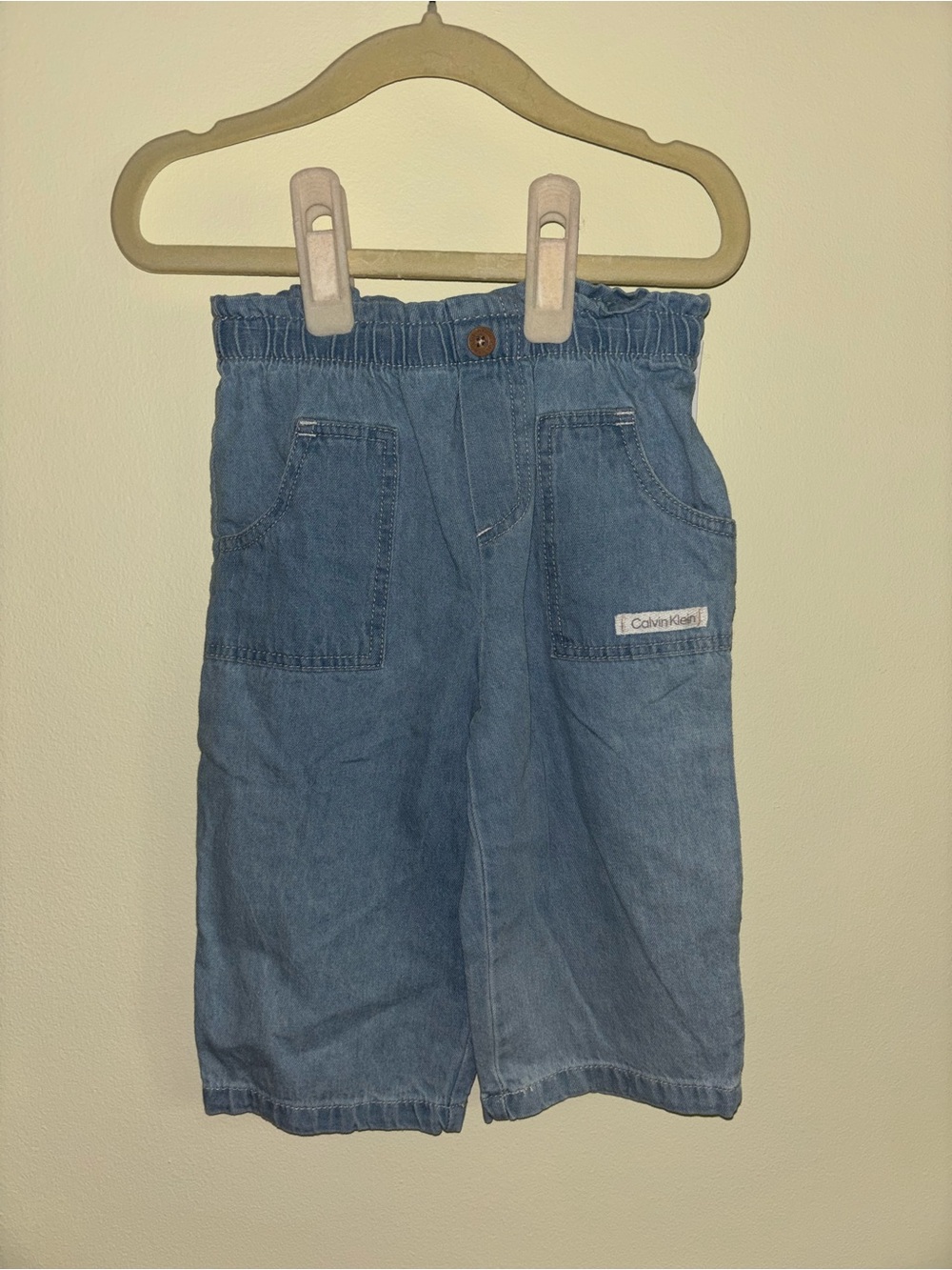 *NWT* Calvin Klein denim jean pants and matching headband for baby girl - 12M